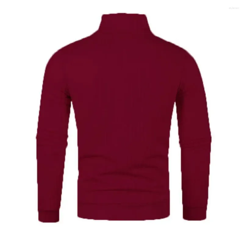 Herensweaters Heren elastische trui met ritssluiting Halve coltrui Stijlvolle gebreide warme trui voor herfst/winter