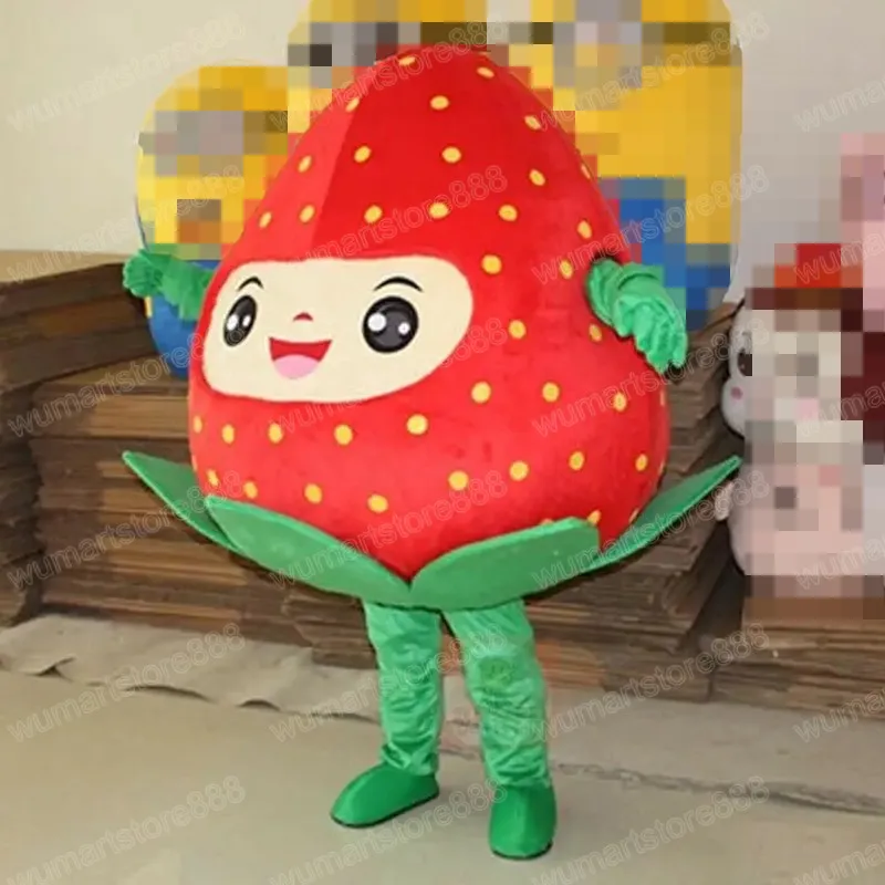 Newest Strawberry Mascot Costume Carnival Unisex Outfit Christmas Birthday Party Outdoor Festival Dress Up Promotional Props For Women Men