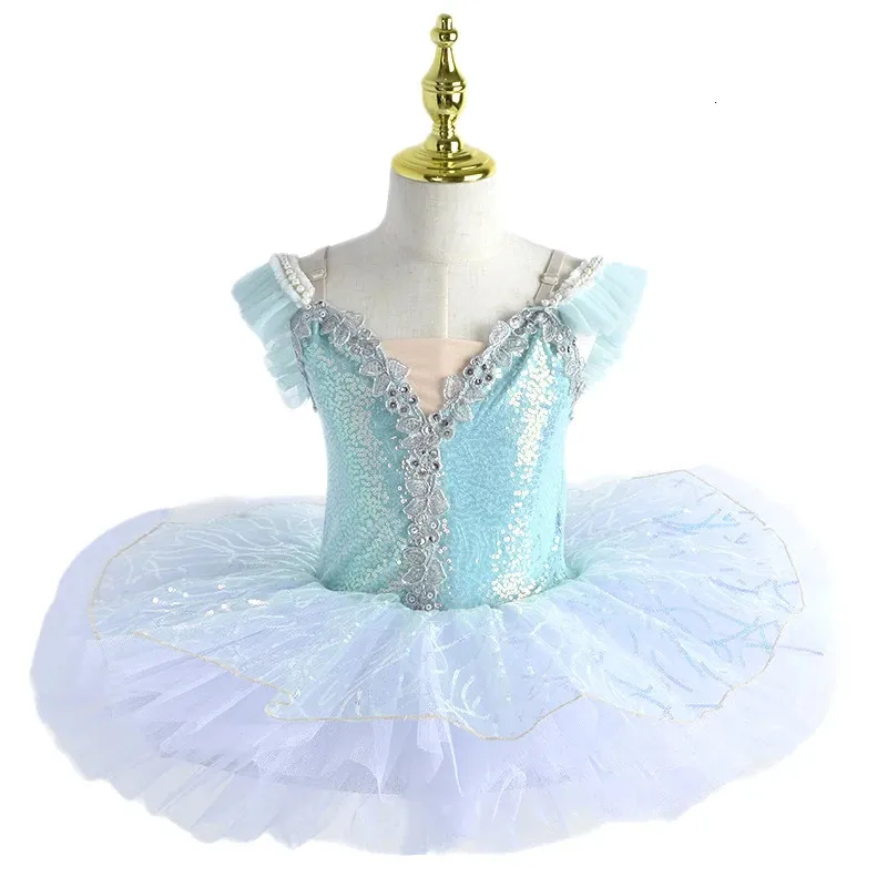 Dancewear Ballet Jupe Fille Puff Paillettes Enfants Professionnel Ballet Tutu Pour Filles Enfants Swan Danse Performance Vêtements Princesse Robe 231127