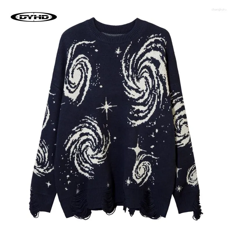Мужские свитера с кисточками Harajuku Мужской свитер Звездное небо с узором в стиле хип-хоп и звездой Трикотажные винтажные уличные джемперы Y2K в стиле ретро Женские