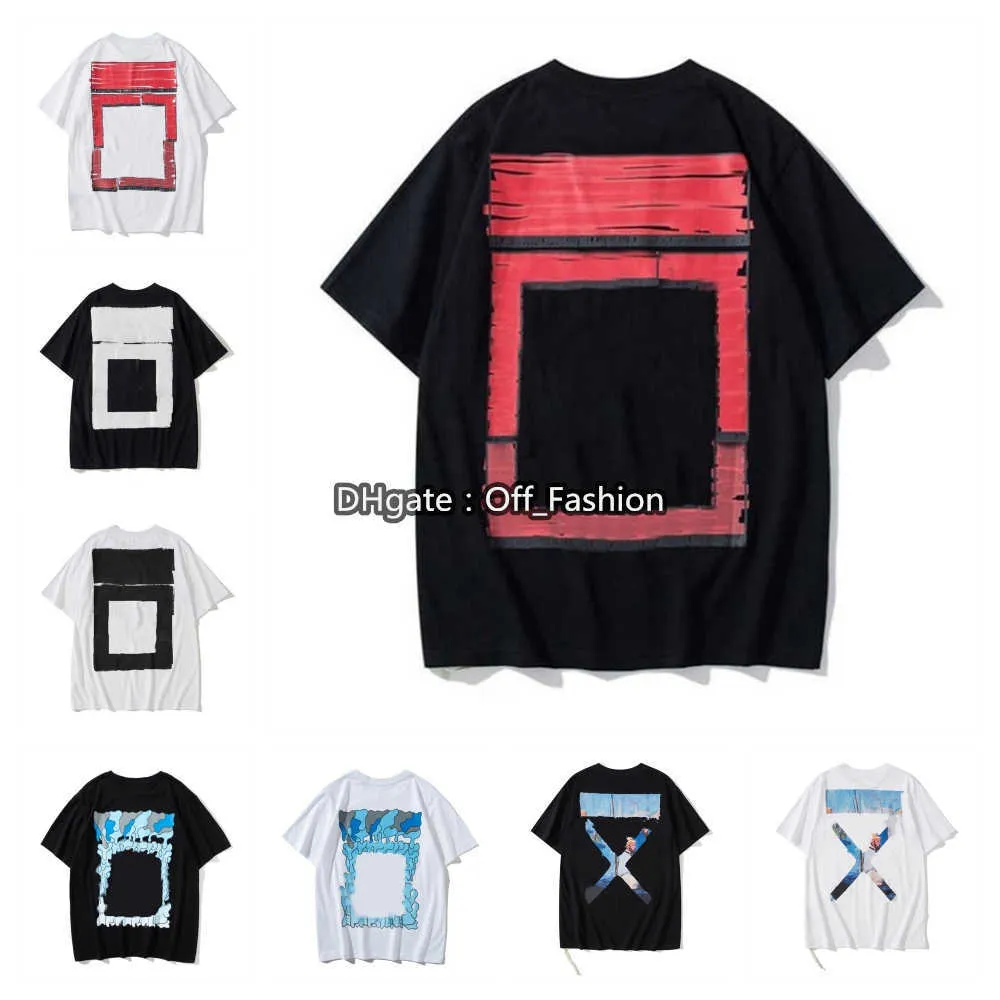Off Men's T-shirts Offs Black Or White T shirt Irregular Arrow Summer Loose Casual Short Sleeve T-shirt For Men And Women Printed Letter X On The Back Print