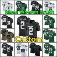 Custom 2 Zach Wilson 14 Sam Darnold 12 Joe Namath Football 8 Elijah Moore 28 Curtis Martin Joe Namath Jamal Adams Qu''''Jerseys