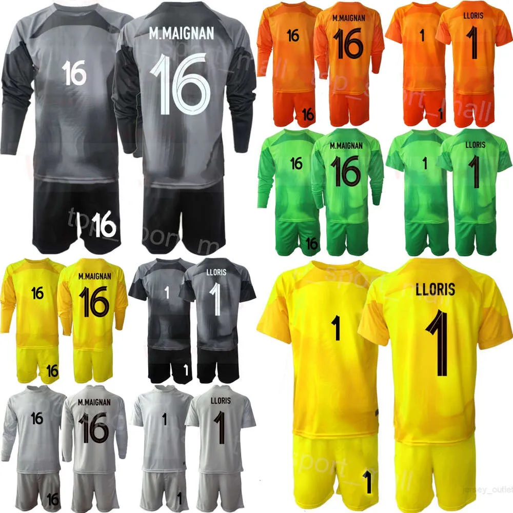 Équipe nationale hommes 22-23 français GK Steve Mandanda maillots ensemble gardien de but de football à manches longues Alphonse Areola Mike Maignan Peyraud-Magnin Hugo Lloris maillot de football