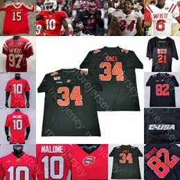 Custom Western Kentucky Hilltoppers WKU Football Jersey NCAA College Jakairi Moses Juwuan Jones Kahlef Hailassie Upton Stout Kye Robichaux B