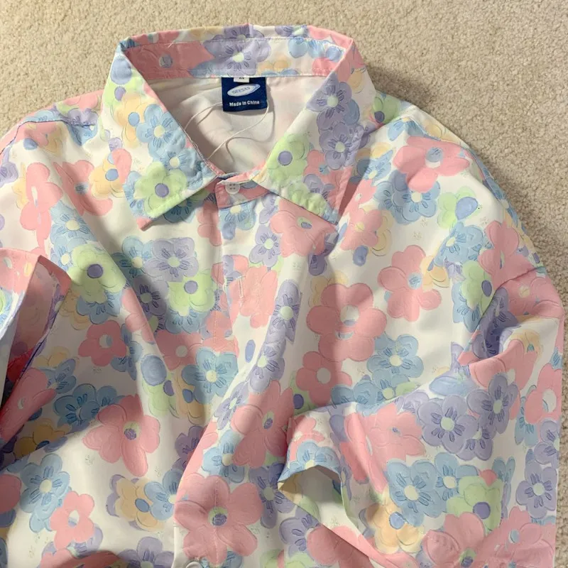 Women's Blouses Shirts XEJ Hawaiian Shirt Flower Chiffon Blouse Fashion Women Blouses Casual Youth Summer Women's Shirts Short Hand Shirt Tunic 230428