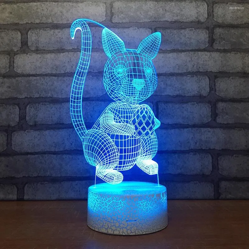 Tischlampen, die kreative sieben Farben 3d Nacht für Wohnzimmer-Touch-Stereo-Vision-LED-Lampen-Licht beleuchten