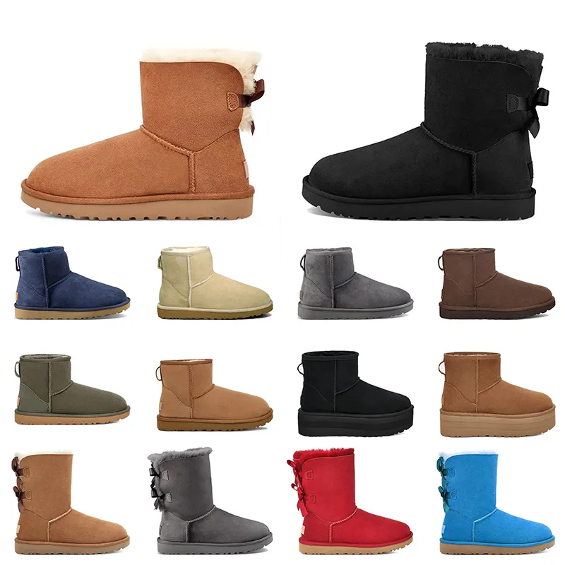 Femmes Furry Cuir Bottes australiennes Designer Femmes Hiver Neige Uggsboot Ultra Mini Plateforme Boot Australie Boot Fourrure Mocassins Mocassins Nuage Châtaigne Bottines