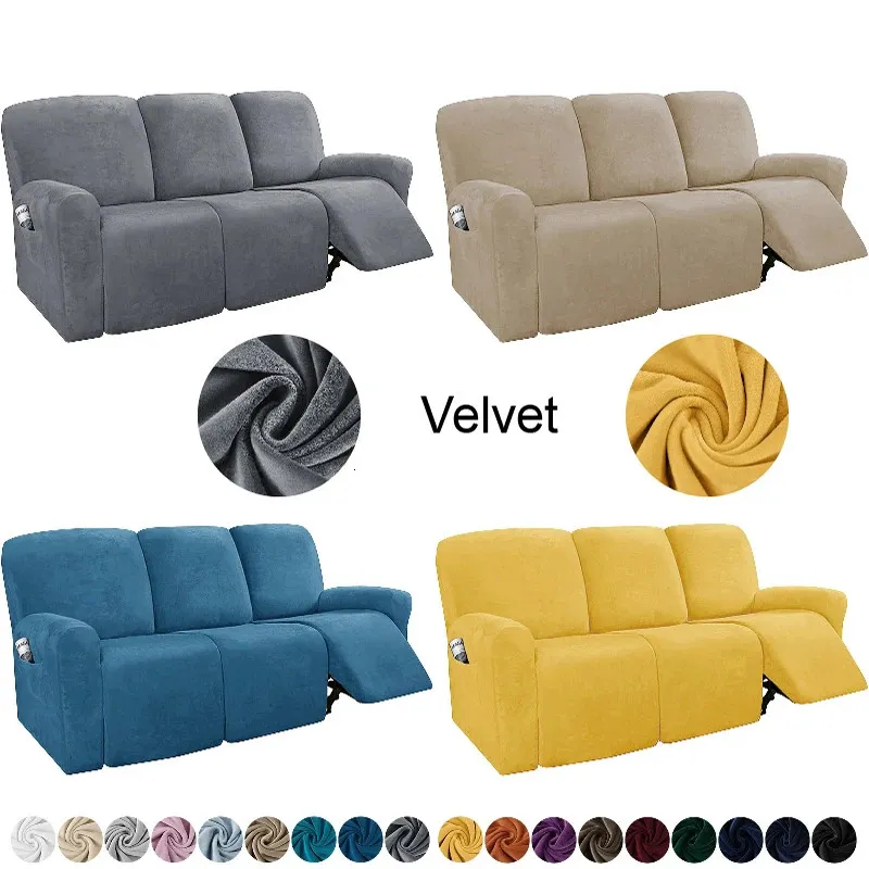 Cubiertas de silla Levivel Velvet Stretch Sofá Cubierta Elástica Reclinable Antideslizante Muebles Protector Sillón Decoración para el hogar 231127