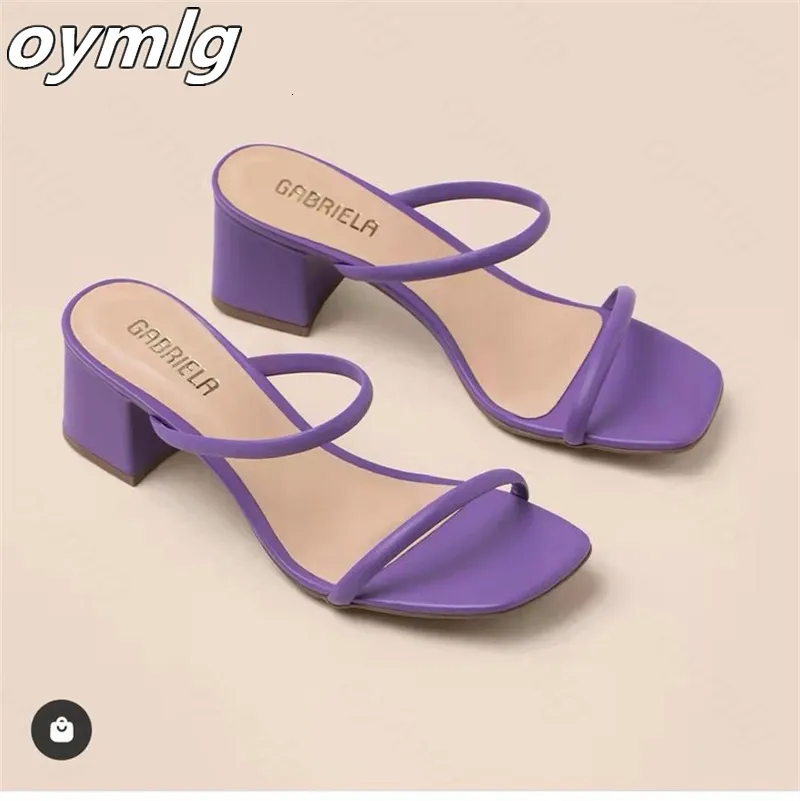 Open-Toe Women's Size Stora högklackade sandaler Summer Square Head Thin Stems Thick Heel Mid-Heel Tisters 23042 14
