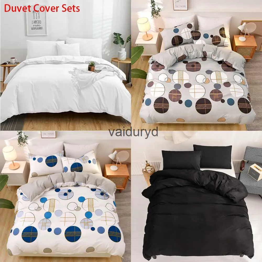 Conjuntos de cama Pure Bed Set Impressão Preto Duvet Capas Sólidas Linho Branco Boho Euro Quilt Cover 200x200 140x200 220x240vaiduryd
