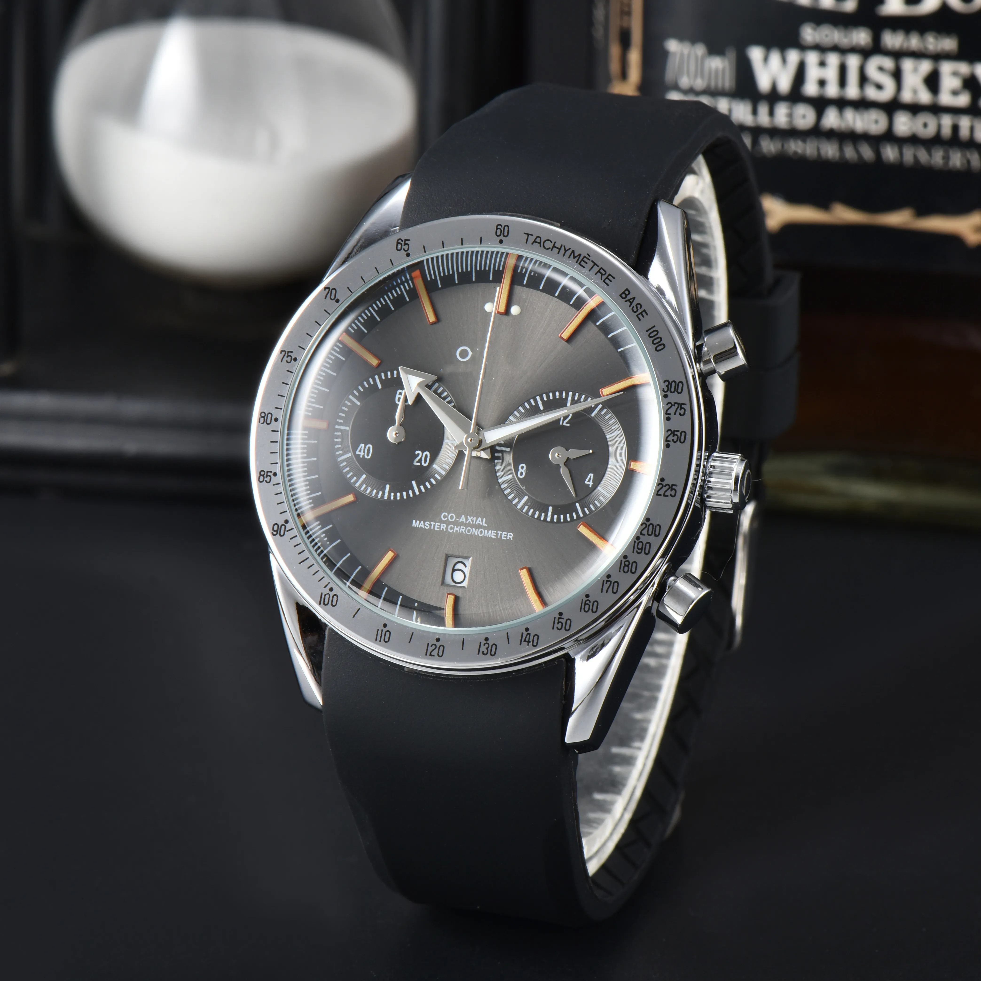 Herrklocka Ny herrklocka Full Dial Working Mechanical Watch Högkvalitativ Top Luxury Brand Chronograph Men's Fashion Steel Band Type