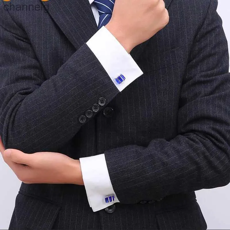 Cuff Links New Fashion Navy Blue Rhinestones Mens French Style Shirt  Crystal Cufflinks Sleeve Buttons Wedding Groom Jewelry Gifts YQ231128 From  Channelg, $5.57