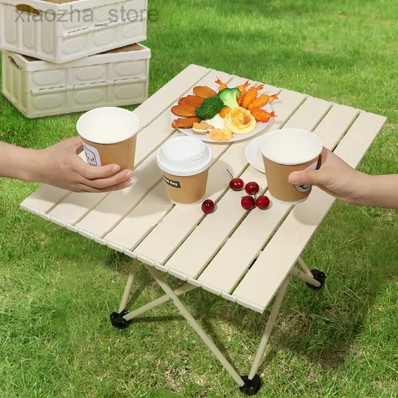 Camp Furniture High Strength Aluminum Alloy Portable Ultralight Folding Camping Table Foldable Outdoor Dinner Desk For Family Party Picnic BBQ