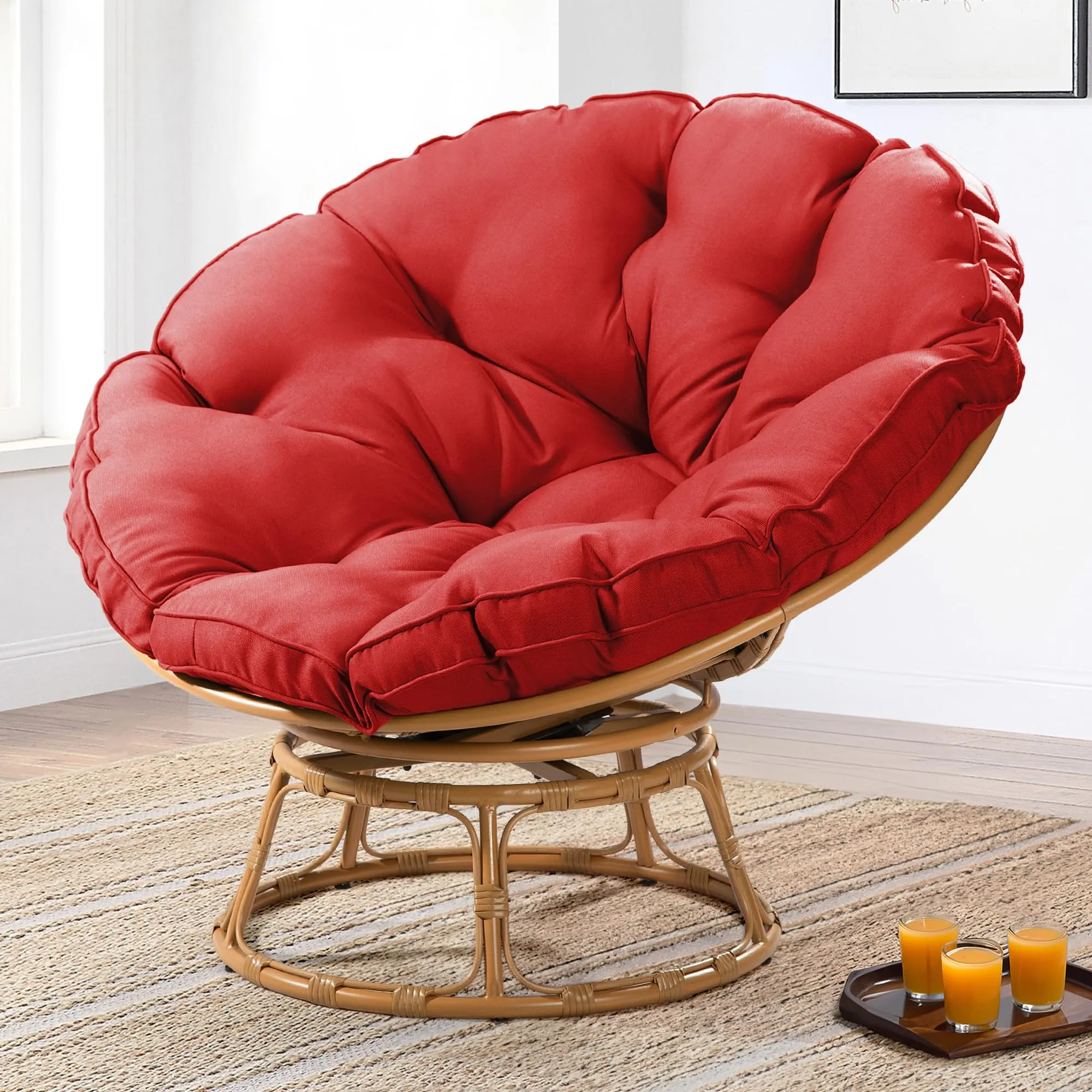 46 Wicker Papasan Lounge Chair With Cushion And Frame Large Large