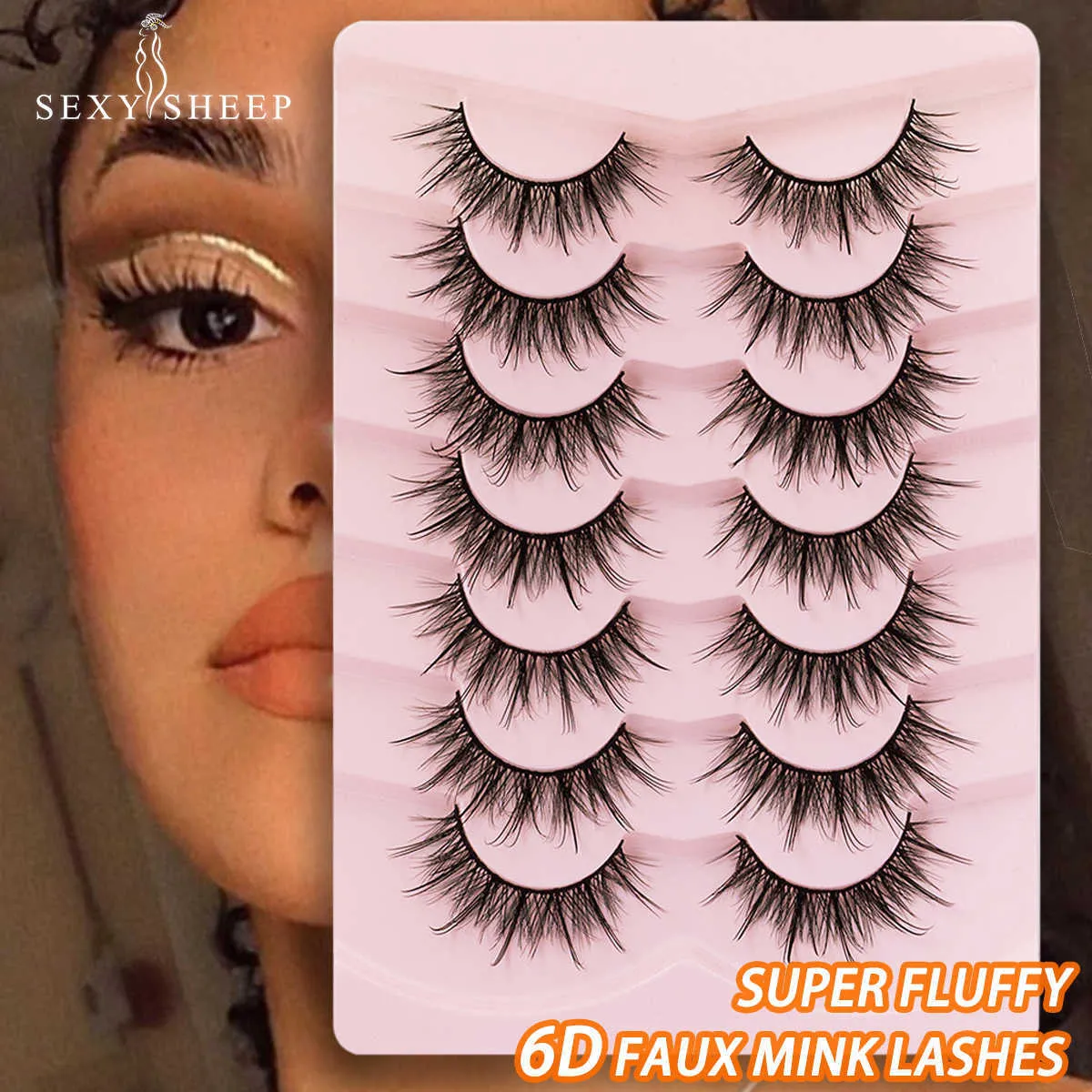 3 pcfalseまつげsexysheep manga lashes 6d false mink lashes cat eyeまつげ自然ふわふわラッシュソフトライトナチュラルまつげ拡張z0428