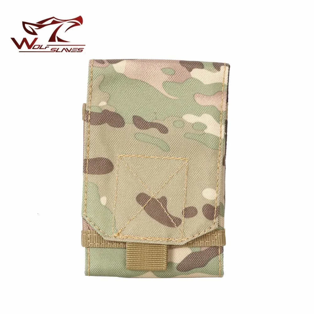 Extern ramförpackningar Nylon Taktisk väska liten mobiltelefon Pocket Molle Pouch Outdoor vandringsklättringsjaktverktyg med Hook Loop 230427