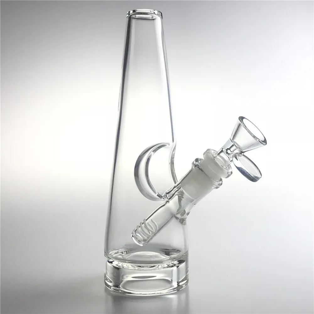 8 Inch Glass Dab Rig Bong Hookah Water Pipes with 14mm Female Downstem Thick Bottom Triangle Hookahs Beaker Bongs Bowl Smoking Pipe