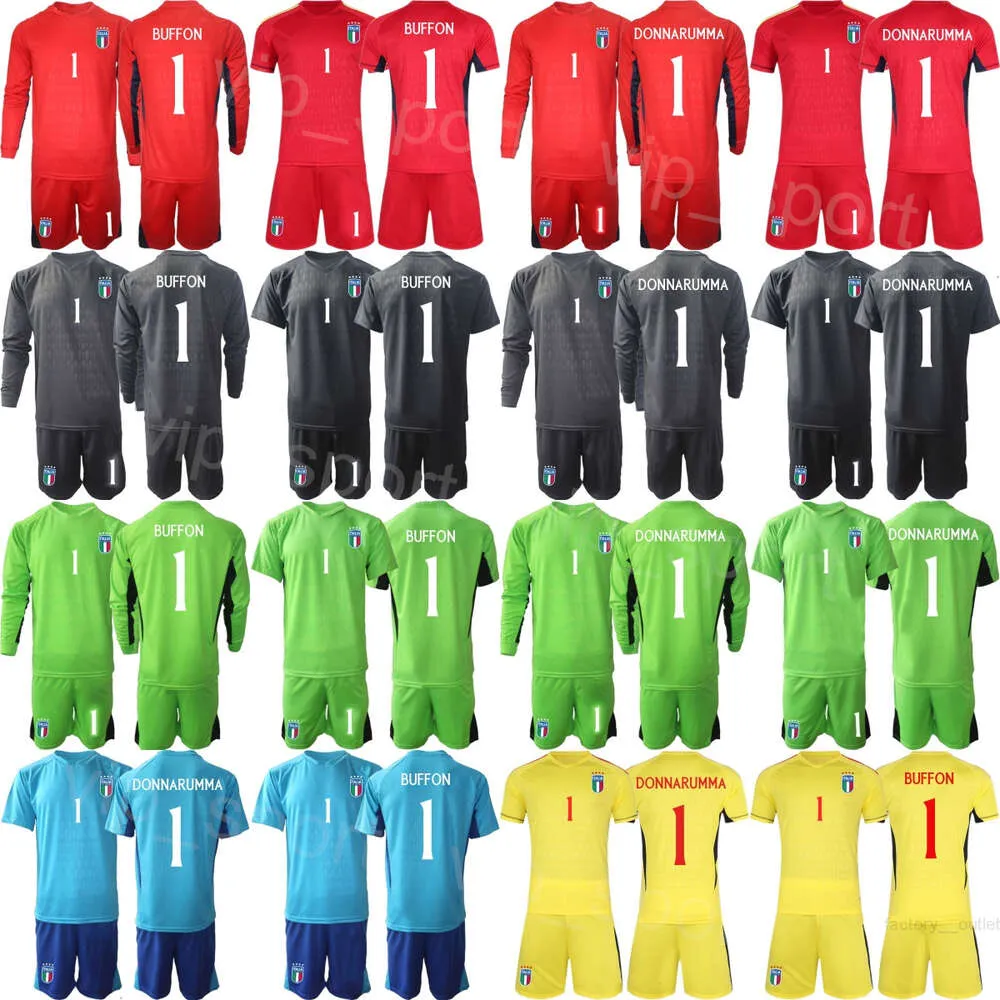 National Team Men Youth Goalkeeper Italia Alex Meret Jerseys Soccer Set 23-24 Long Sleeve Gianluigi Buffon Dino Zoff Gianluigi Donnarumma Vicario Football Shirt