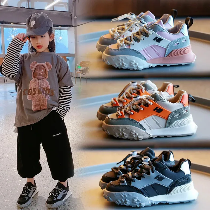 Buty Dzieci Autumn Sneakers Boys Oddychający buty do biegania dla dziewcząt sport