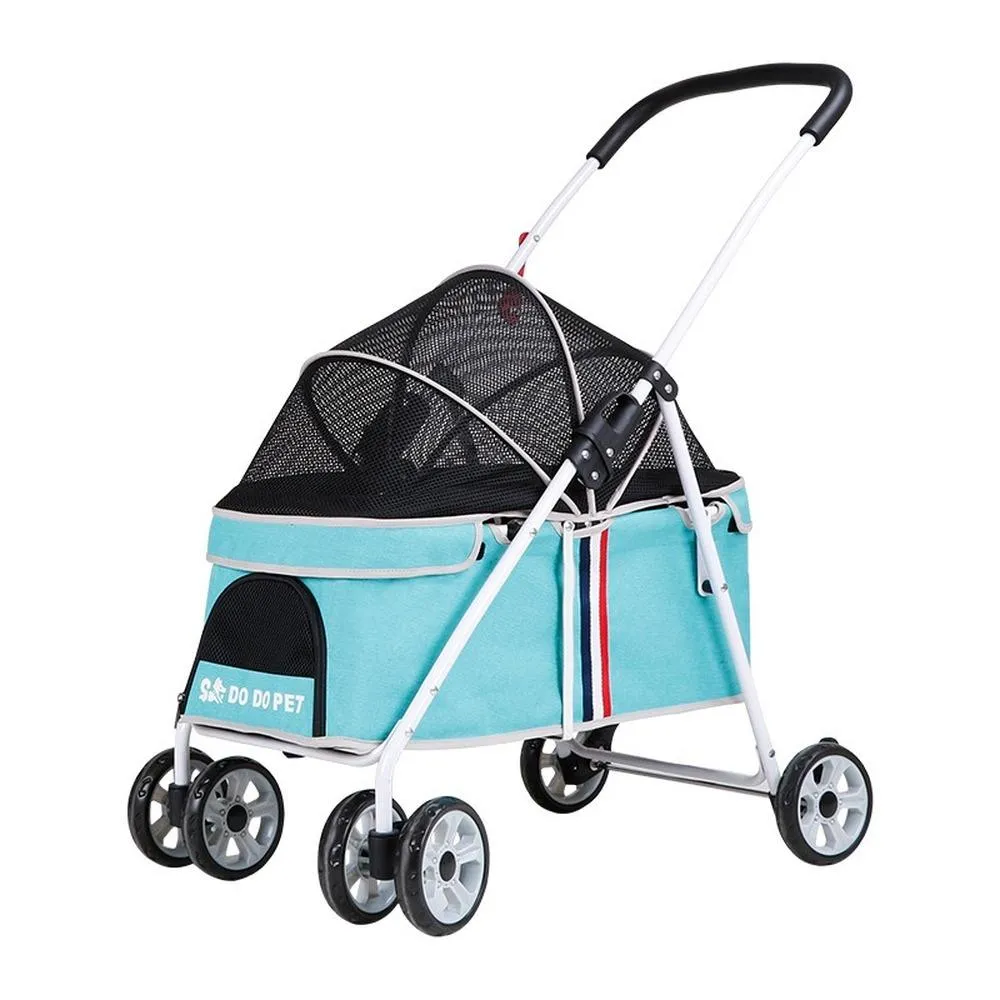 Carriers Dog Stroller 4 Wheel Front Wheel 360 ° Rotation Rear Wheel with Brake for Outing Folding Easy to Assemble Load Capacity 20KG