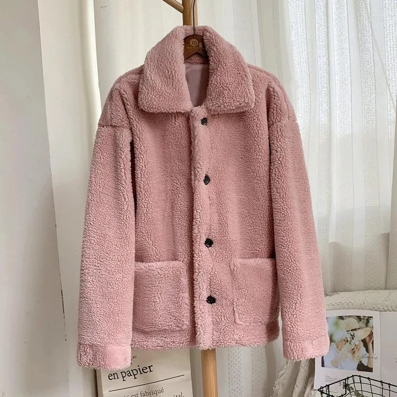 Women's Fur 2024 Winter Thicken Warm Teddy Jacket Coat Women Casual Fashion Lamb Faux Overcoat Fluffy Cozy Loose Outerwear Female