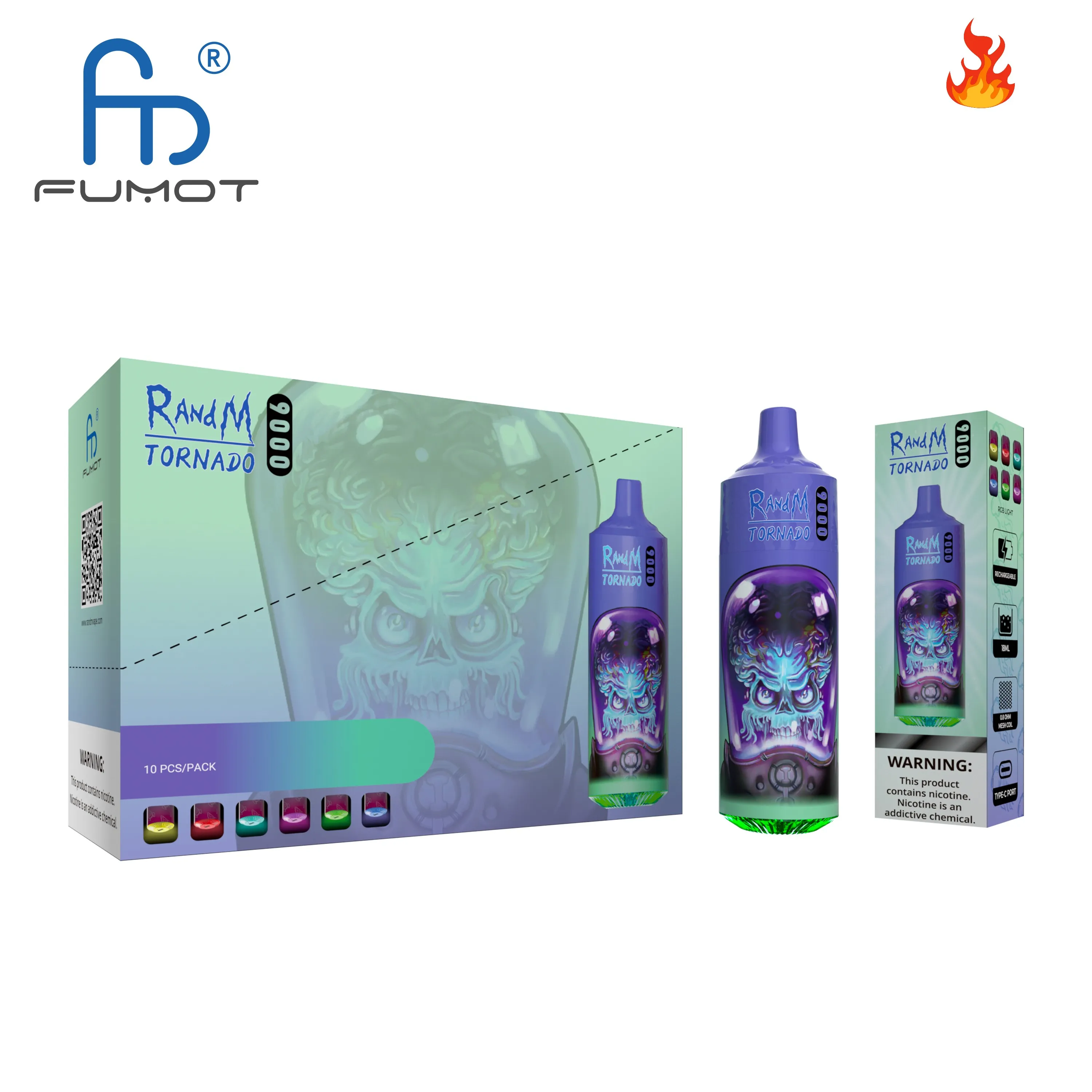 Randm fumot real original 9K tornado vape 9000 puffs disposable vape e cig shisha vaping kit factory wholesale