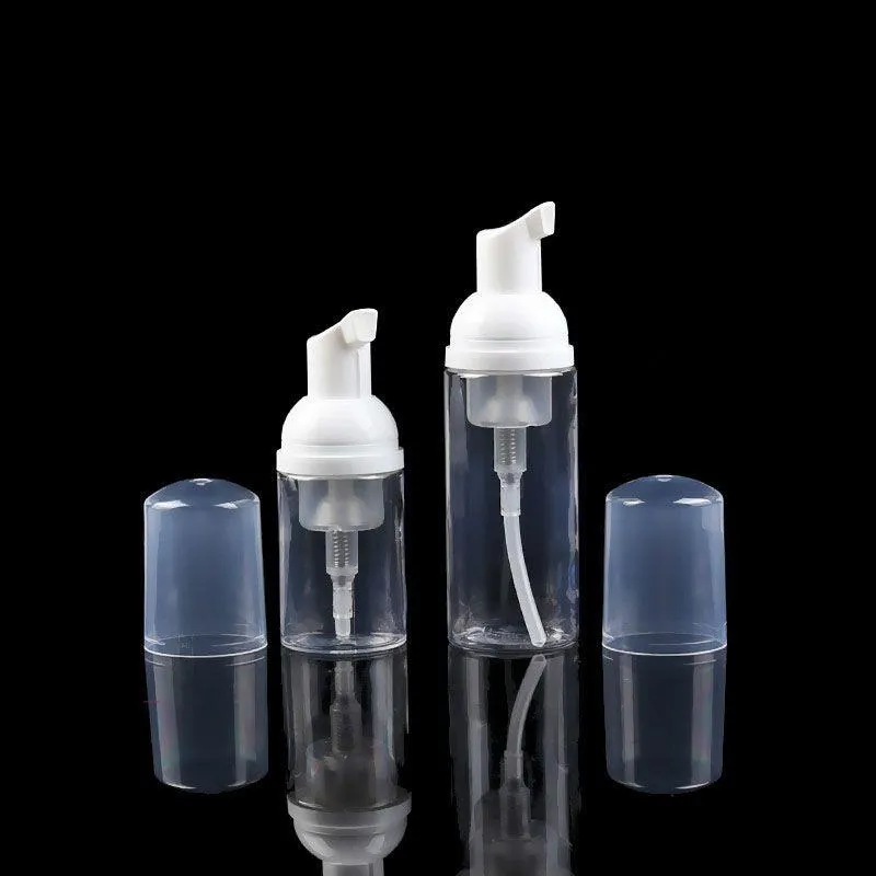 Bouteille à pompe à mousse vide de 60ML, bouteille de savon en plastique de taille voyage, bouteilles distributrices portables de désinfectant pour les mains, rechargeable transparente Instan Weik