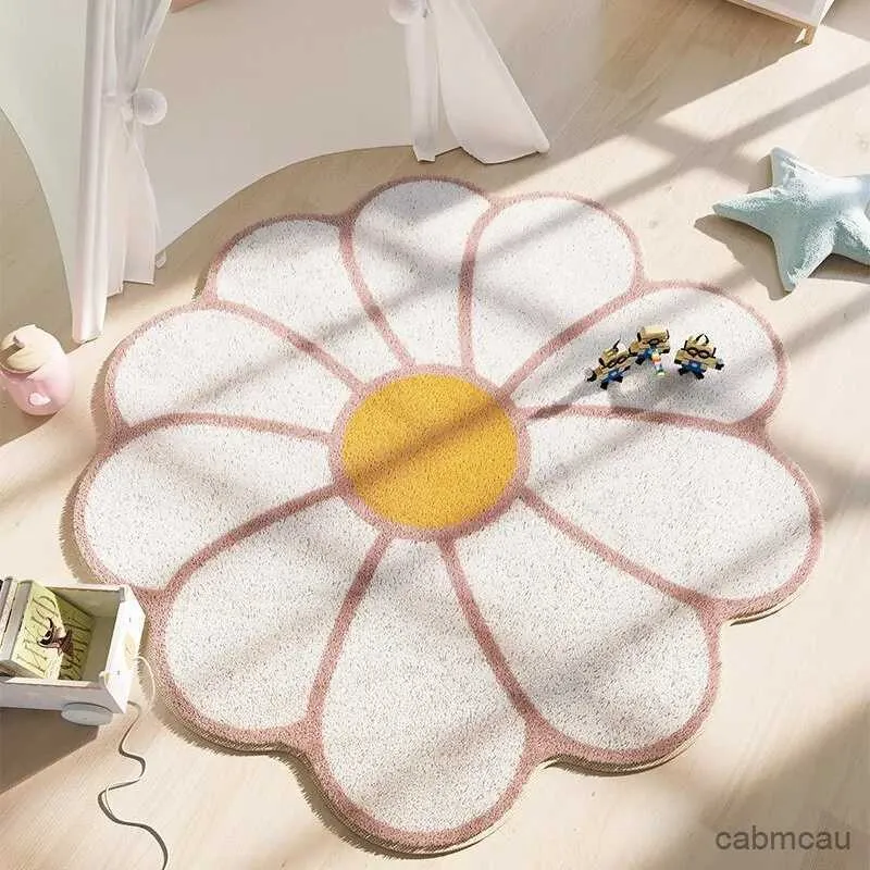 Tapis rond fleur imitation cachemire tapis de sol salon tapis couverture de chevet antidérapant chaise pivotante coussin salle de bain eau abso