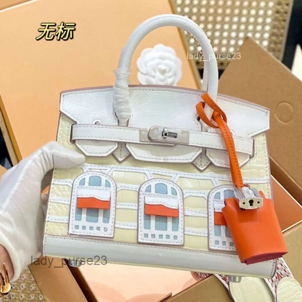 Layer House Bags Color Bag Leather Handbag Classic Small Top Real Designer Quality Cowhide Crocodile Style Leisure G7b4