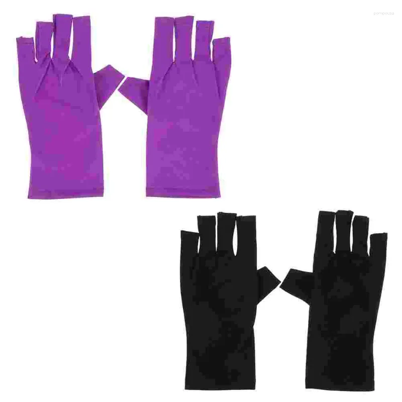 Nail Dryers 2 Pairs Gloves Cloth Manicure Skin Protective Potherapy Sun Protection Salon Tools