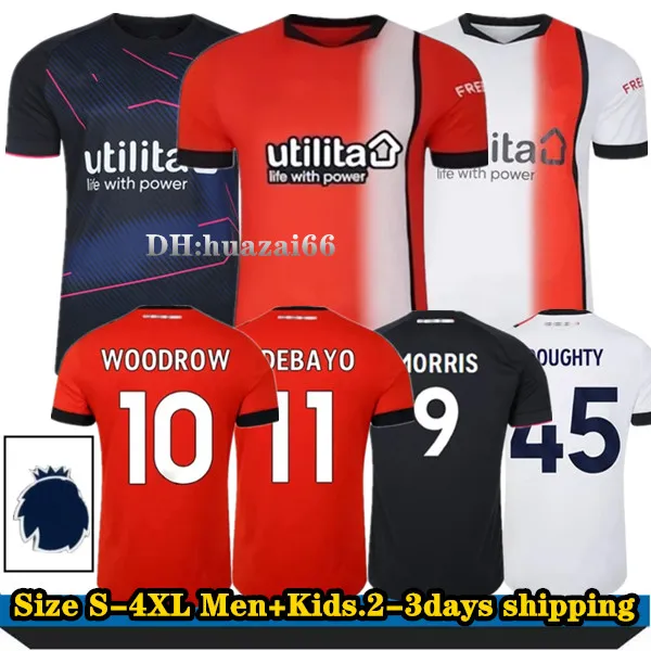 23 24 Luton Town Soccer Jerseys Kids Kit Home Away Third 2023 2024 Football Shirt Fan Men Version Maillot Foot Morris Woodrow Ado Burke Campbell S-4XL Uniforms