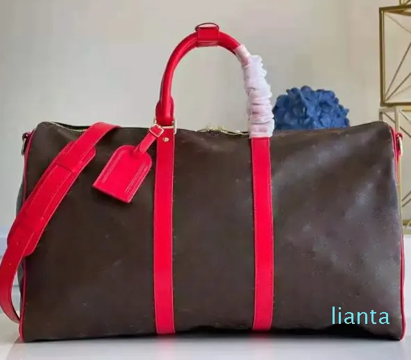 motif de fleurs marron classique sacs polochons étuis de train pochettes de voyage main