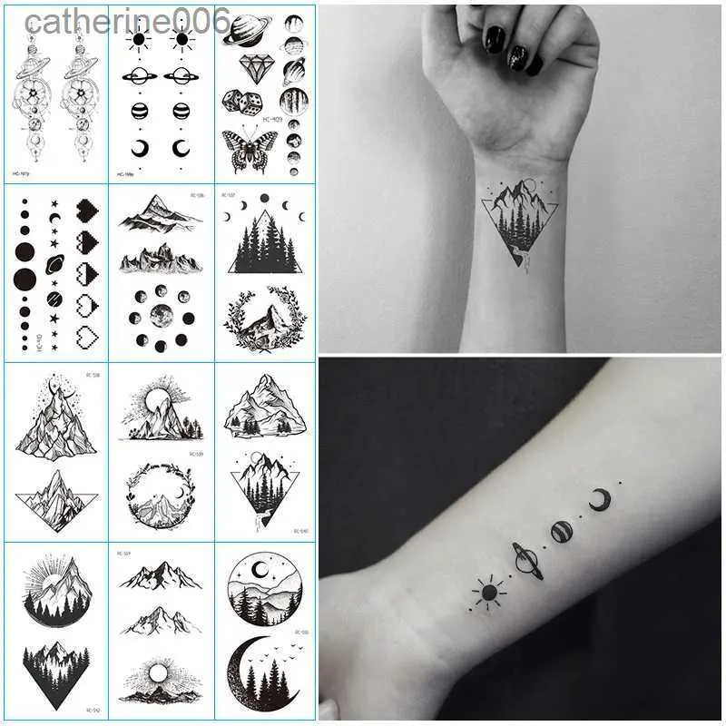 20 Sheets Creative Black Small Design Temporary Tattoo Stickers For Men And  Women, Realistic Tree Branch Starry Sky Tattoo, Water-resistant, Suitable  For Arm, Face, Finger And Neck Black Friday | SHEIN USA