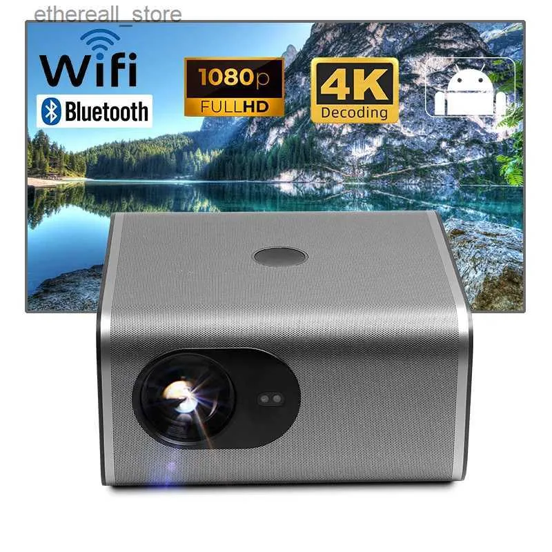 أجهزة العرض AUN A1 Projector Home Theatre Cinema 3D Mini Android VideoProjector Game Full HD LED Beamer TV WiFi Sync Smartphone 4K Video Q231128