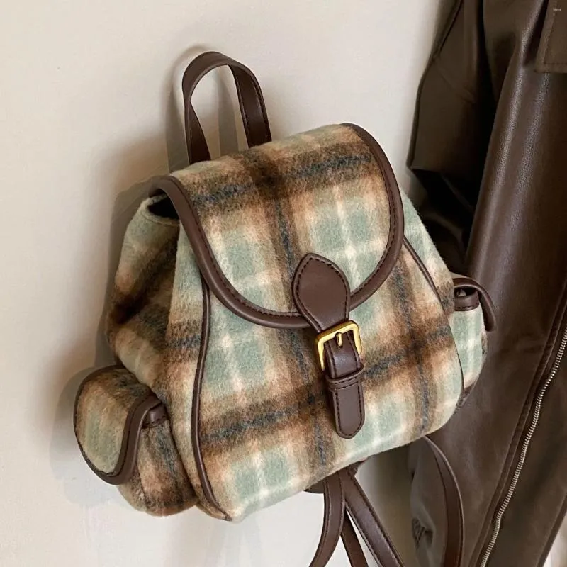 Borse da scuola Zaino da donna alla moda Manico morbido Solido multi-tasca da viaggio Feminina Laptop Borsa autunno inverno Sac A