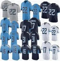 Football Jersey Tennessee``Titans``98 Jeffery Simmons 2 Robert Woods 22 Derrick Henry 16 Treylon Burks 7 Malik Willis 17 Ryan Tannehill 26 Kristian Fulton