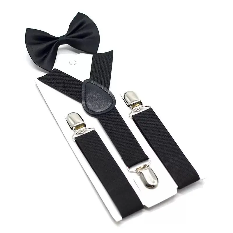 Kids Suspenders Bow +Tie Set Boys Girls Braces Elastic Y-Suspenders with Bow Tie Fashion Belt or Children Baby Kids by DHL