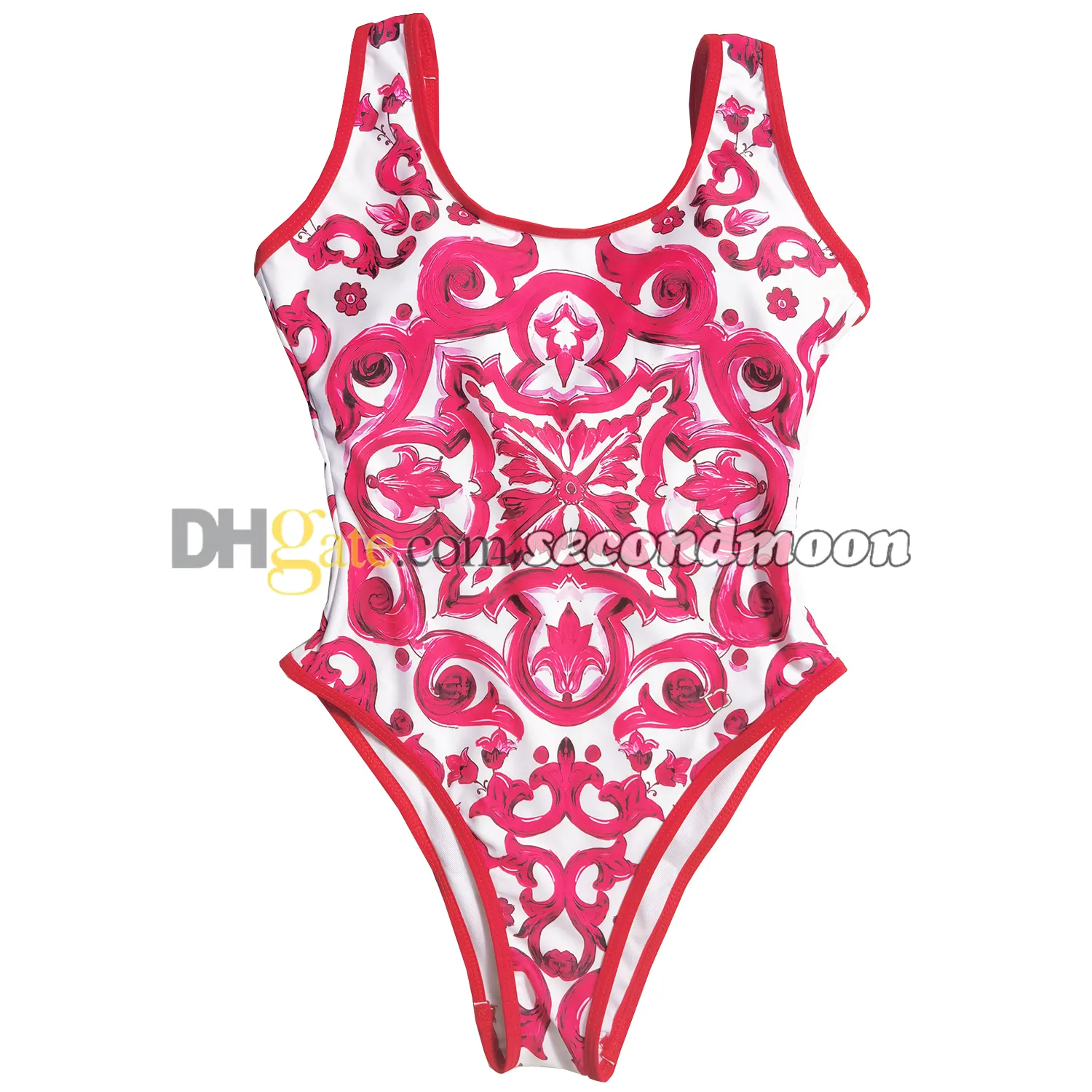 Costume da bagno da donna traspirante senza schienale Costume da bagno primavera calda Costume da bagno con stampa di design Costume da bagno intero