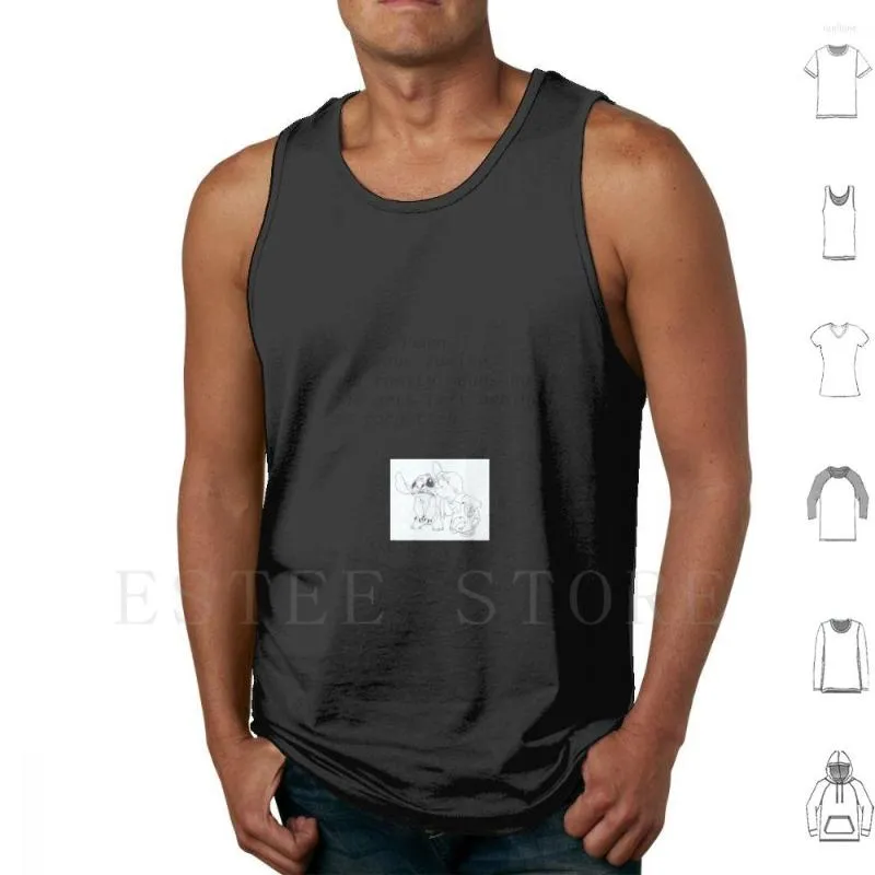 Tampo masculino Tops Vest Cotton Lilo e Family Ften Friends Citte desenho animado