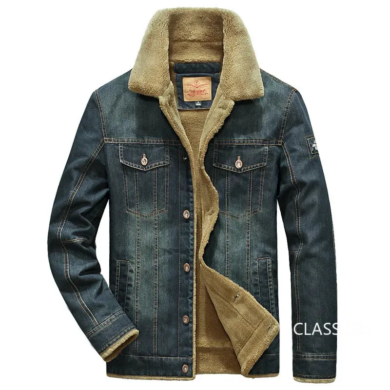 Herenjassen Heren Denim jassen Winterjassen Fleece Warme Jeansjassen Hoge kwaliteit Heren Casual Blauwe denim jassen Mode Jeansjassen 5XL 231127