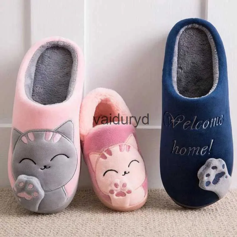 home shoes Winter Warm Plush Indoor Slippers Women Fashion Home Slipper Shoes Silent Slides For Bedroom Flat Floor Shoes Couple Slippersvaiduryd