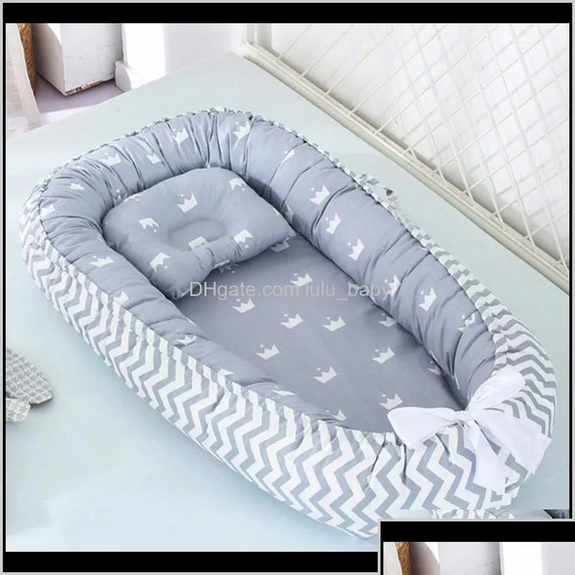 Bebek beşikleri Cribs 8853cm yastık portatif beşik seyahat bebek toddler pamuk beşiği için doğmuş bebek yatağı Bassinet tampon lj200818 dhfsg