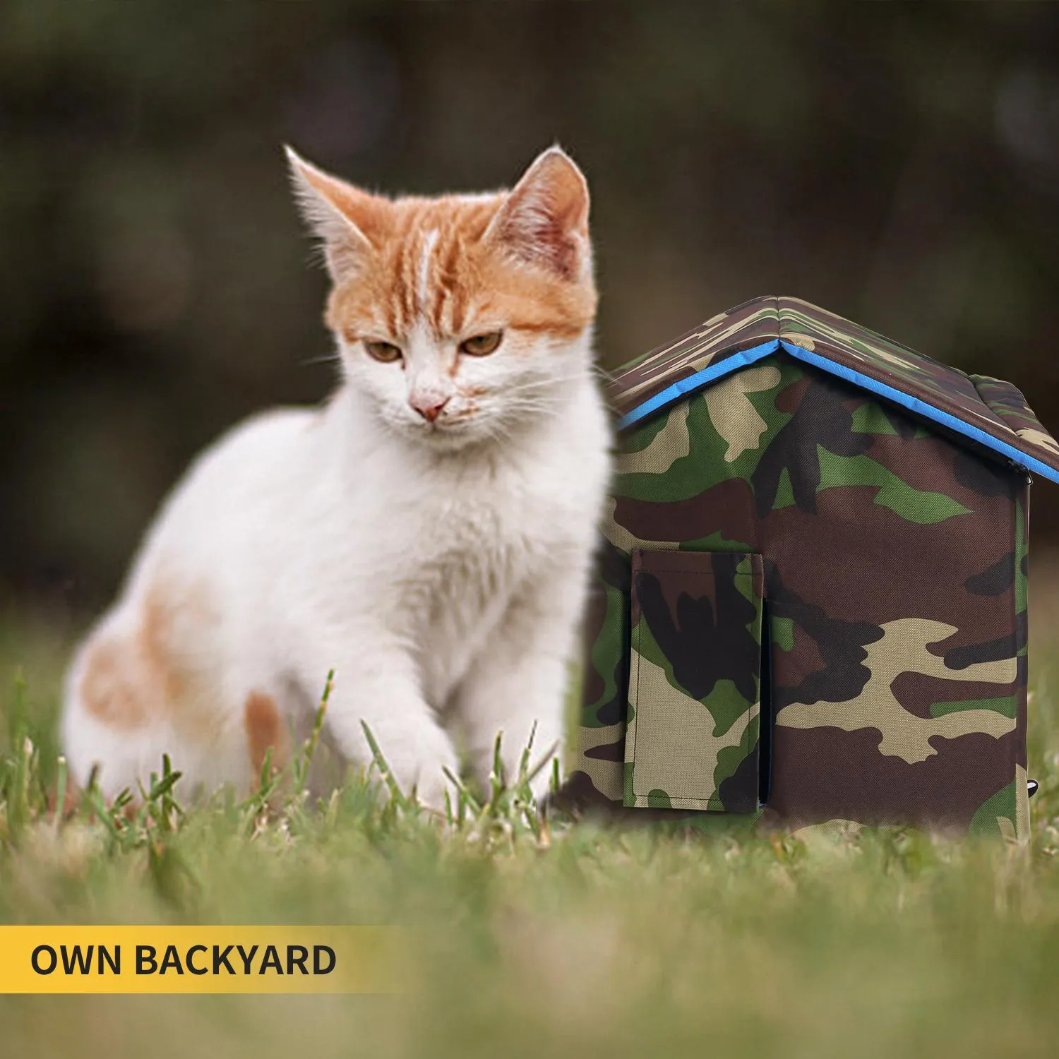 Mats MAMY PETS Maison de chat imperméable à la pluie Litière de chat chaude en plein air en hiver Lit de chat fermé étanche pour petits chiens Fournitures pour animaux de compagnie