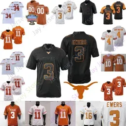 Texas Longhorns Football Jersey NCAA College Quinn Ewers Arch Manning Adonai Mitchell Jonathon Brooks Worthy Young Gbenda Sanders Ford Baxter Burke Whittington