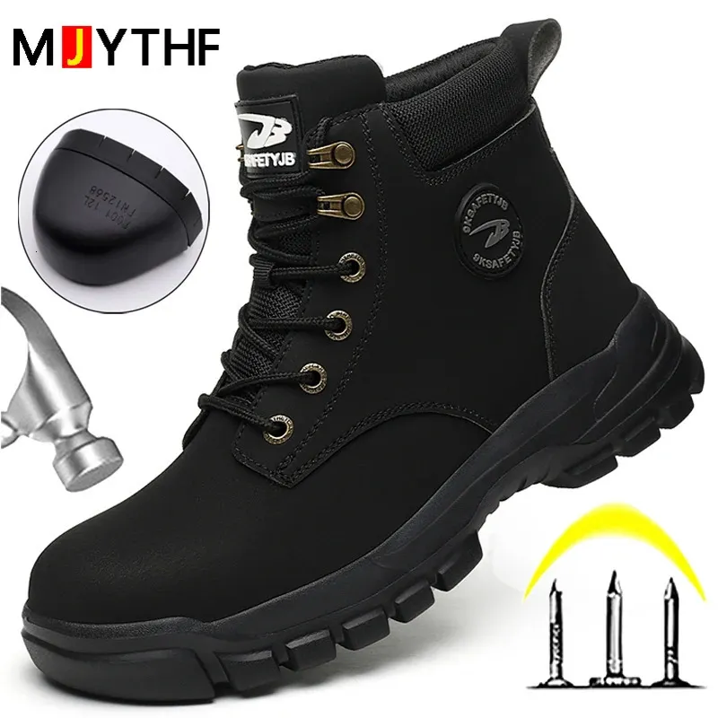 Stövlar Män Protective Steel Toe Shoes Antismash Antipunktur Arbetssäkerhet Investuctible Winter Waterproof 231128