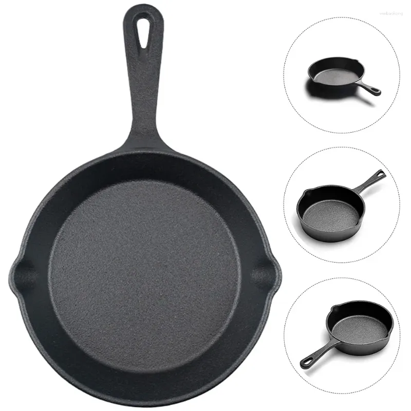 Kastpannor gjutjärnspanna kök matlagning pan supply non stick mini ägg stekning väsentliga