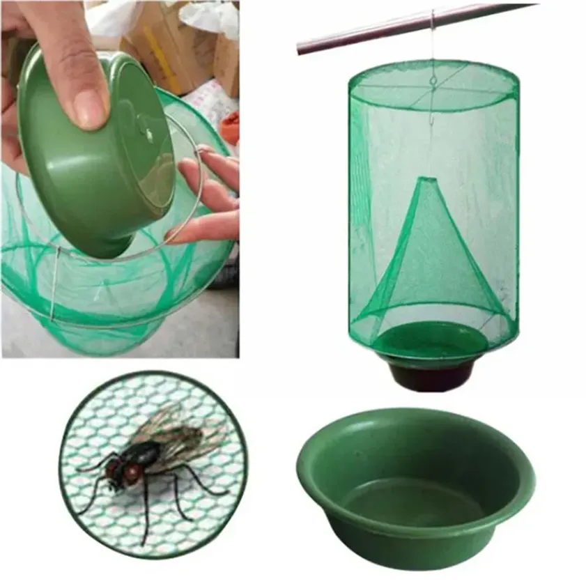 Fly Kill Pest Control Trap Tools Wiederverwendbarer hängender Fliegenfänger Flytrap Zapper Cage Net Garden Supplies ss0428