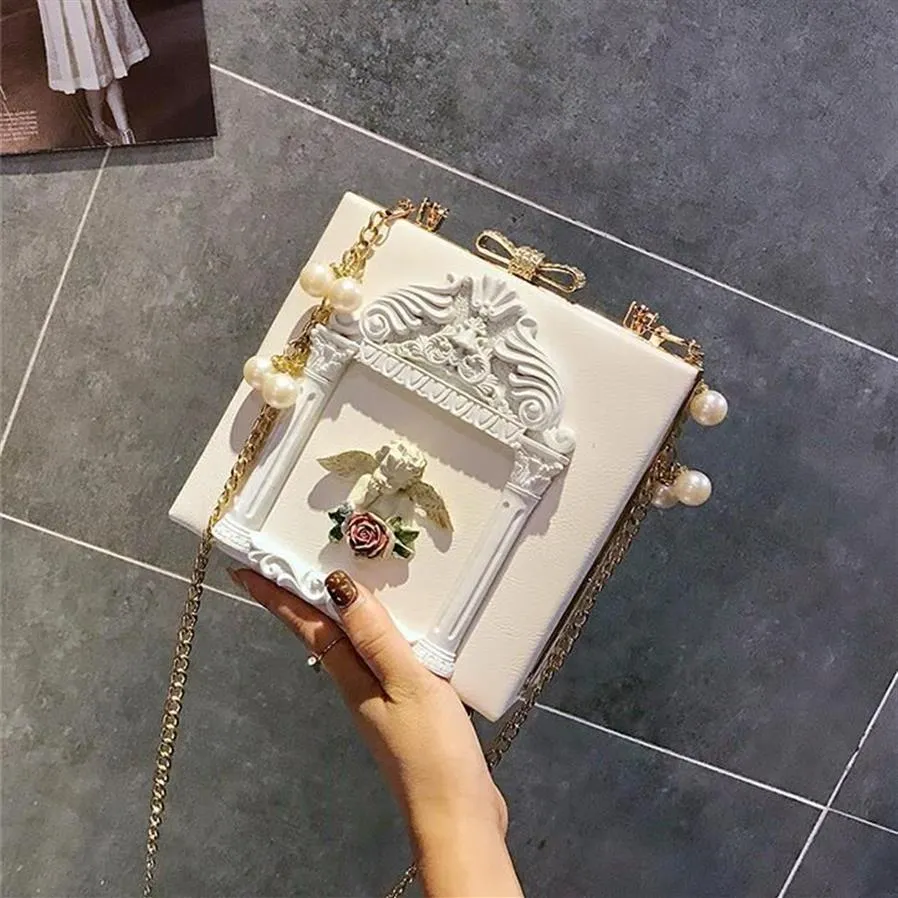 Usine entière femmes sac mode baroque ange sac à main personnalisé diamant perceuse dîner personnalisé perle sacs à main épaule b267u