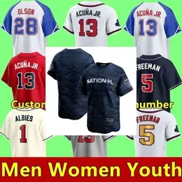 2023 All-Star City Men Women Youth  44 Hank Aaron 8 Eddie Rosario 54 Max Fried 77 Joe Jimenez Braves Baseball Jersey