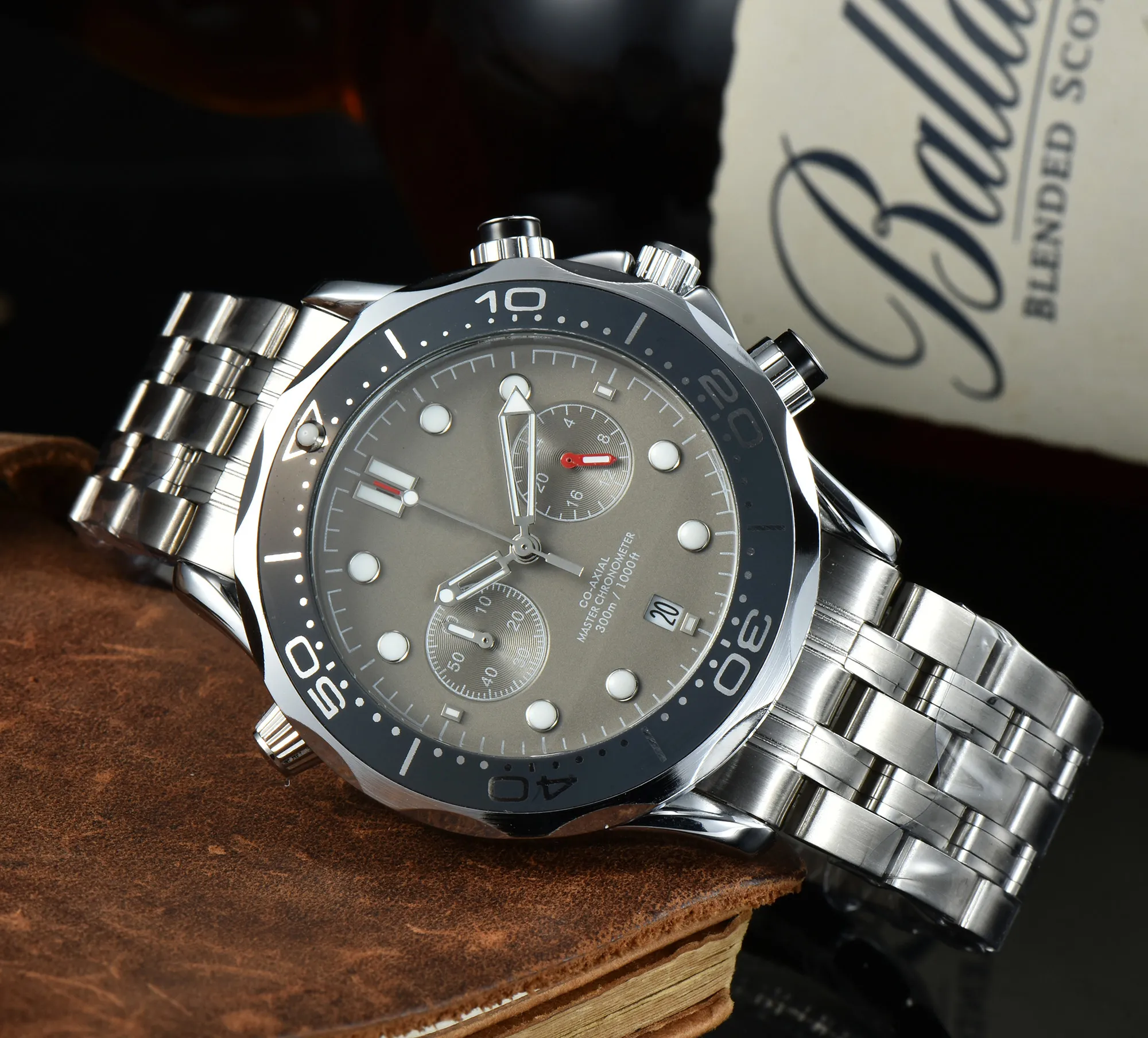 Men watch New Luxury Mens Watches All Dial Work Quartz Watch High Quality Top Brand Functions Chronograph Clock Stainless steel Belt Mens Fashion